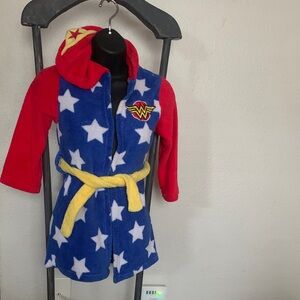 Superhero Wonder Woman Kids Robe - Red, Blue, Yellow